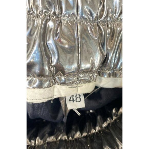 Silver Metallic Cargo High Waist Joggers Pants w D&G, Size 24, Fashion Retro - Picture 4 of 4